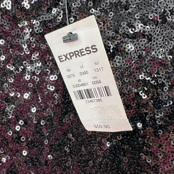 NEW Express extreme HIGH rise waist short shorts sequins black NYE party fun 12 - Picture 11 of 11